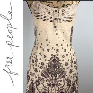 Free People Benji sunshine racerback linen & gray